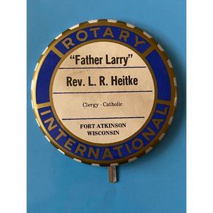 Vintage Large Rotary International Convention Badge Clergy Catholic Rare